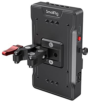 SMALLRIG V Mount Battery Plate V-Mount-Akku Adapterplatte für BMPCC 4K & 6K & 6K Pro, spiegellose DSLR-Kameras, kommt mit 8V/12V/14,2V D-Tap/5V 2A USB-Ausgangsports und Crab-Shaped Clamp - 3202
