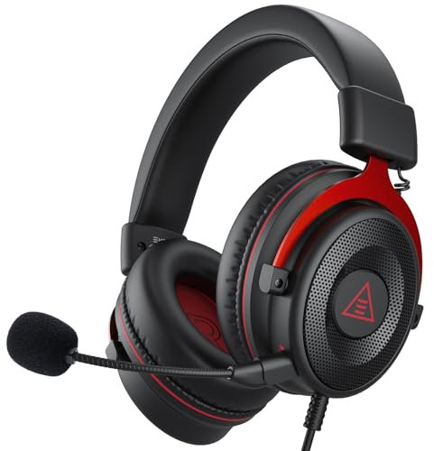EKSA Casque Gaming avec Micro Antibruit Enfichable, Son Stéréo Bass 3.5mm Casque Audio Gamer avec Sac Compatible with PC PS4 PS5 Switch Xbox One Laptop Tablette