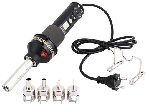 Pistola de Aire Caliente Portátil 450W, Temperatura + Flujo de Aire Ajustable Con Pantalla Digital de Soldadura Desoldadora Soplador de Aire Caliente, para Soldadura Heat Ic Smd Bga, Tubo Retráctil
