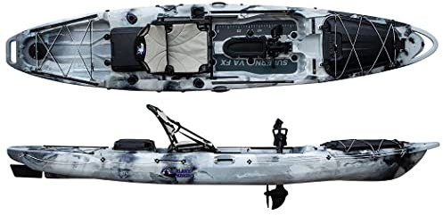 Galaxy Kayaks Supernova FX Sit on Top Angelkajak mit Pedalantrieb Steuerung Sitz, Galaxy Kayaks:(SB) Silver Black