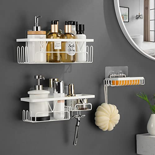 Kegii Duschablage Ohne Bohren Weiß Duschregal Weiss Duschkorb Duschhalterung Ohne Bohren Badezimmer Regal Bathroom Organizer
