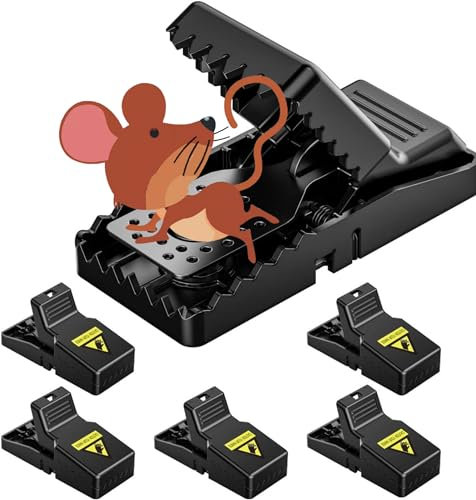 Instant Mouse Mice Traps, Pack of 6 for House Indoor Outdoor Easy Setup Reusable Powerful Spring Quick Effective Mousetrap Catcher Best Traps to Remove Unwanted Rodent from Your Home