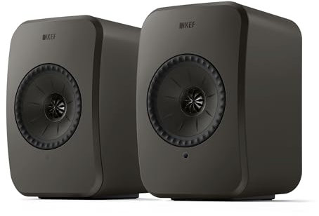 KEF LSX II LT Wireless Bookshelf Speakers, Graphite Grey | Music | TV & Home Cinema | Gaming | HDMI ARC | USB-C | Bluetooth | AirPlay 2 | Chromecast | Spotify