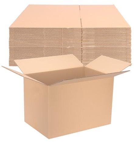verpacking Lot de 15 cartons de déménagement pliables avec trous de préhension - 600 x 400 x 400 mm - Double cannelure BC - KK 107G (dimensions intérieures 585 x 385 x 380 mm) - Hauteur variable Ã 200