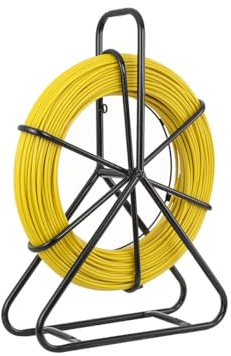 SUDEG 130m Ruban à Poisson en Fibre de Verre Aiguille De Tirage Fibre Optique Conduit de câble Porte-moulinet en acier avec frein Bande de poisson en fibres de verre Brin Rigide D’Aiguillage