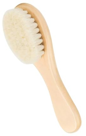 Brosse Cheveux Bebe, Bébé en Poils Doux Pour le Visage Pour Nettoyer et Exfolier Brosse à bébé en Bois Pour Cradle Cap Garçons et Filles pour Enfant et Nouveau-né Shower Cadeau et Regi