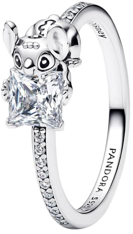 Pandora Anillo de mujer Disney Stitch & Stone plata 193740C01, 52/16,6, Plata de ley, Zirconia cúbica