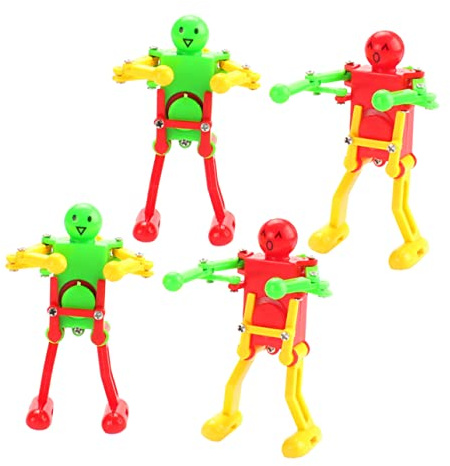 Milisten Wind-Up Robot Toys for Boys and Girls and Adults 4-Piece Set Colorful Clockwork Action for Birthday Parties and Family Fun Random Color