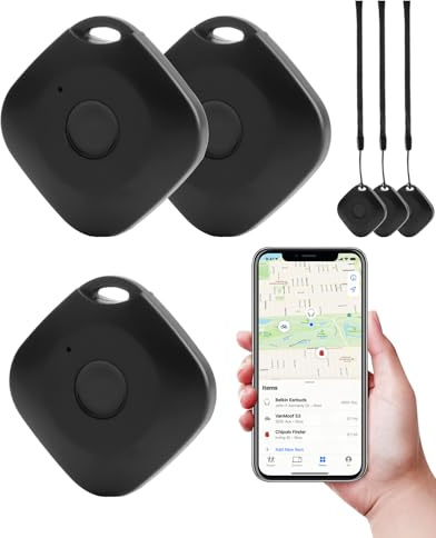 teasteam Smart Air Tag Traceur 3Pcs Compatible avec Apple Localiser (iOS Uniquement) Tracker GPS Enfant Air Localisateur Tags pour Valises/Portefeuilles/Bagages Suivi Mondial IP67 Batterie Remplaçable