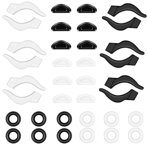 Koprek 36 Pcs Anti-Slip Glasses Nose Pads, Silicone Glasses Ear Grips Hook Extender Eyeglasses Retainers Soft Ear Gripper Holders, Glasses Accessories Set Stop Glasses Slipping Down Nose