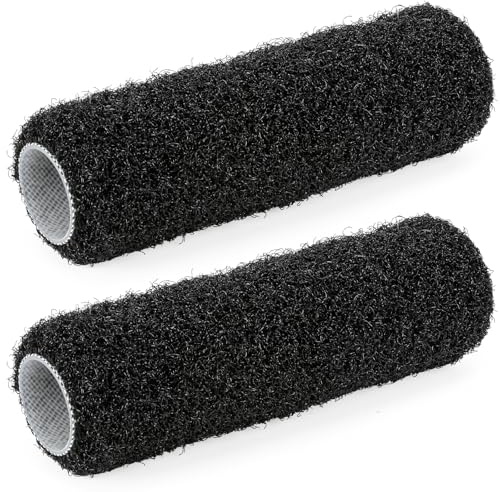 PinStone 2pcs 9 Drywall Compound Roller Covers, Shed-Resistant Drywall Mud Roller, Putty Roller Brush, Drywall Texture Roller for Spreading Dry Wall Joint Compound, Ceilings, Fits US 9 Roller Frame