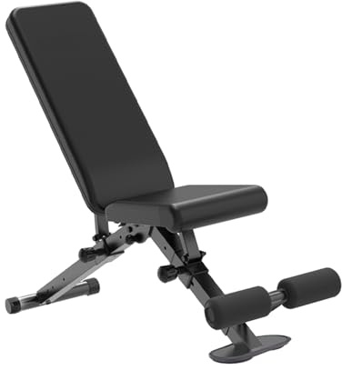 Multifunktionell hopfällbar bänkpress, lutande hemmaträningsstol med dubbla funktioner, justerbara positioner med vred, viktkapacitet 200 kg(Black)