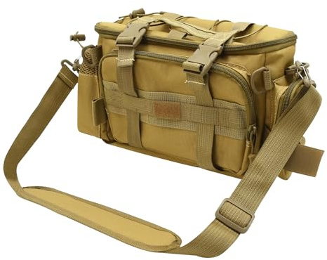 Auptiz Sac de Peche, Stockage de matériel de pêche, Sac De Rangement pour MatéRiel de Pêche Multifonctionnel de Grande capacité Sac fourre-Tout en Plein Air Sac à Bandoulière (Jaune-3)
