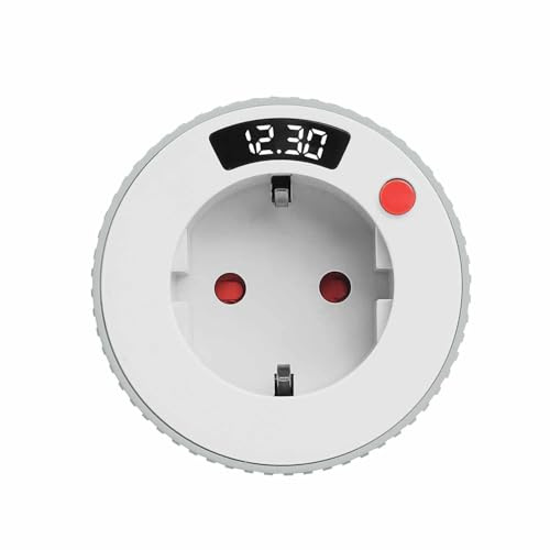 SIGANDG Conto alla Rovescia Presa timer, 1 Minuti a 24 Ore Conto Alla Rovescia Meccanico Ingranaggio, Rotante Presa Temporizzata con Display LED 16A 3680W per Luci Natalizie, Stufe ed Elettrodomestici