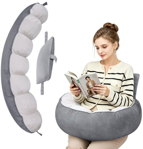 Reading Pillow for Gaming, Arm Rest Support Pillow with Adjustable Headrest | Adults Side Sleeping, U-Shaped Lap Desk Pillow for Bed & Sofa, Compact Gaming Pillow for Working, Sitting Crocheting