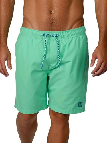 riverso Badbyxor herr långa badshorts RIVDavid regular fit simbyxor elastisk midja svart blå röd grön orange S M L XL XXL 3XL 4XL 5XL, Ljusgrön (12600), 4XL