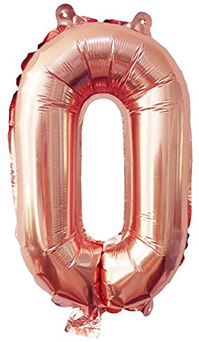 Lepep Ballons gonflables en or rose de 40 cm,Chiffres de 0 à 9 lettres de A à Z,Décoration de fête pour anniversaire, douche prénatale, fête prénuptiale, bal de fin d'année, décoration (numéro 0)