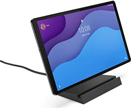 Lenovo Tab Tablet M10 HD (2. Generation) mit Smart Charging Station, 10,1 Zoll (25,65 cm) HD, MediaTek Helio P22T, 4 GB RAM, 64 GB Speicher, 2 Lautsprecher, WLAN + Bluetooth, Android 10 - Dunkelgrau