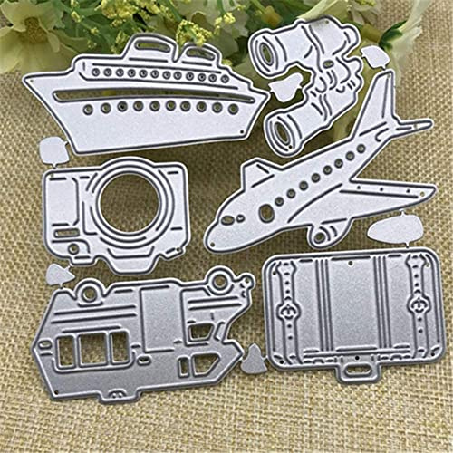 Cutting Dies for Card Making,Cutting Dies Cut Stencils for DIY Scrapbooking Photo Album Decorative Embossing Paper Dies for Card Making Templated+Cute Brooch Pin (Ship Plane)