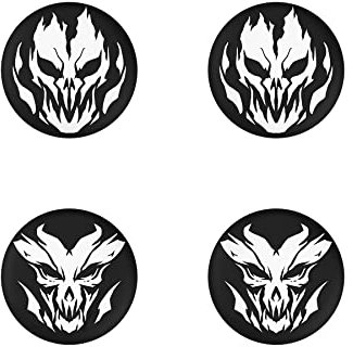 PlayVital Joystick Caps für PS5,Stick Aufsätze für PS4,Kappen für Xbox Series X&S,Thumbstick Schutzkappen Zubehör für Xbox One,Analog Stick Kappen für Switch Pro Controller(Feuer-Dämonen)