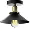 Heilmetz Deckenlampe Schwarz, Lampenschirm Metall, E27, Vintage Retro Deckenleuchte für Flur Wohnzimmer Schlafzimmer Küche, Industrial Lampe Decke, 1 Stück