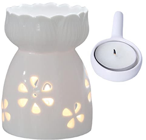 Keramik Ölbrenner Aroma Diffusor, Duftlampe Aus Keramik Dekorative Wachsschmelzbrenner Mit Kerzenlöffel, Kerzenbrenner Teelichthalter Kalebasse Aromalampe Duftlicht Aromabrenner Für
