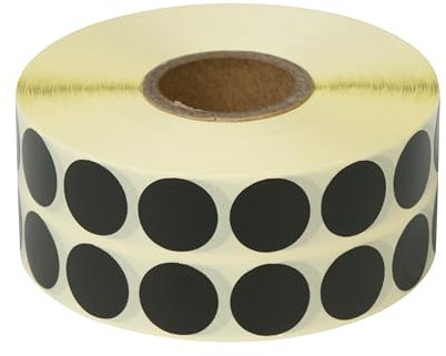 Prolac Markierungspunkte – 4000 Stück Bunte Klebepunkte auf Rolle, 15x15 - Schwarz