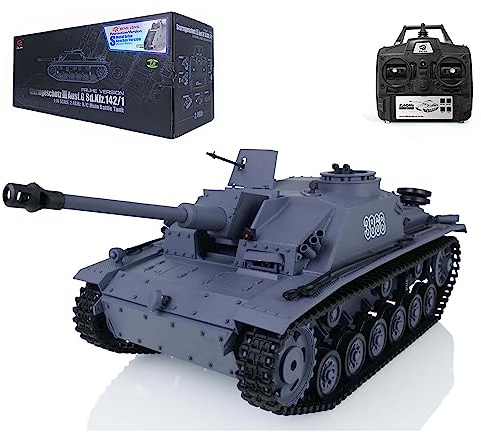 wheelfun Heng Long US i lager, tysk stug Iii RC tank 2,4 G 1/16 skala 7,0 plast RTR IR Combat lyfttunna modell 3868 rökgenerator BB pellets BB Shooting Airsoft Tank som skjuter