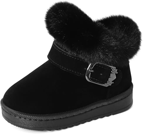 MK MATT KEELY Botas Niña Invierno Botas Nieve Bebé Niño Botas con Suela de Antideslizante Exterior,Negro,EU 29(CN30)