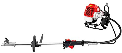 Desbrozadora de gasolina, capacidad del depósito 0,22 gal/4 en 1, desbrozadora de gasolina, cortacésped, cortasetos, recortadora de 8500 RPM/min (motor de dos tiempos de 52 cc)