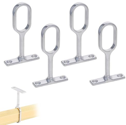 RDNKVB Para Dormitorio,4pcs, Soporte de Varilla, Soporte de Barra de Armario Ovalado, Soporte Central de la Barra de Percha, Soporte para Cortinas, Soporte para Barra de Ropa