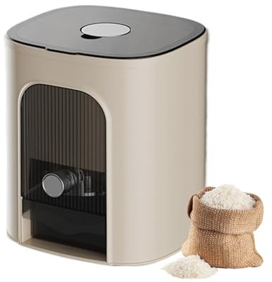 Distributeur de Riz, Rangement pour Riz Et Céréales, Conteneurs Stockage Riz, Boite Rangement Plastique Seau Alimentaire Organisateur Cuisine, Conteneur hermétique de stockage de nourriture sèche, 5kg