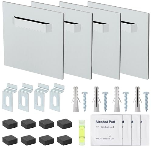 4 Piezas Ganchos de Imagen Autoadhesivo, 8×8cm Colgante para Imágenes de Vidrio Acrílico, para Espejos, Colgar Fotos, Colgador Autoadhesivos, Juego de Fijación