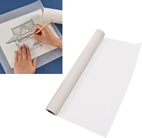 Tnfeeon Rotolo di Carta Bianca Larga 18 Pollici Roll Ad Alta Trasparenza Assorbimento di Inchiostro Trasparente Parma di Assorbimento per Cucire Schizzi da (23 meter / 75,5 piedi)