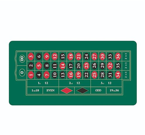Relaxdays Tapis de Roulette et Poker antidérapant 60×120 cm avec Rouleau Rangement, Noir