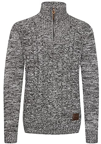 !Solid SDPankraz Herren Strickpullover Troyer Grobstrick Pullover mit Zopfstrickmuster Reißverschluss 100% Baumwolle Regular fit, Größe:2XL, Farbe:Coffee Bean (5973)