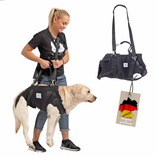 Nature Pet Ganzkörper Tragehilfe für Hunde aus 4 mm starken Neopren/Durchgehende Tragehilfe mit stark gepolsterten Hebegurt (L)