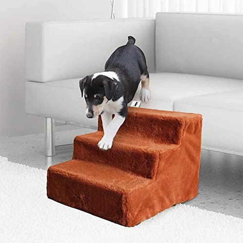 Namsan Escaliers pour Chien Escaliers pour Animaux de Compagnie Chat Échelle de Chien Facile à Installer avec Housse Lavable en Peluche pour Canapé/Lit, 42 x 40 x 31cm