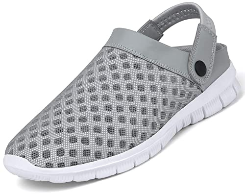 SAGUARO Unisex Zoccoli Ciabatte Scarpe da Buco Pantofole Uomo Sandali Sabot Clogs Casual Morbido Costiero Donna Estiva,Grigio 43
