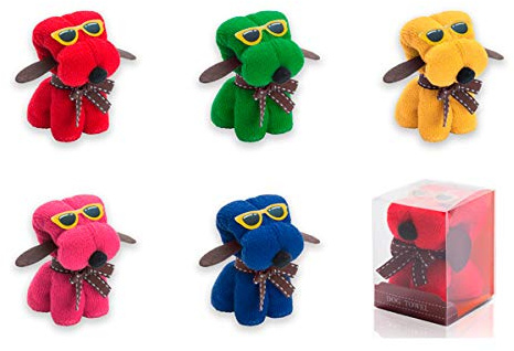 DISOK - Lote de 30 Toallas Perritos. Regalos Originales para entregar a los Invitados en una Boda, comunión, bautizo, fiesta, babyshower