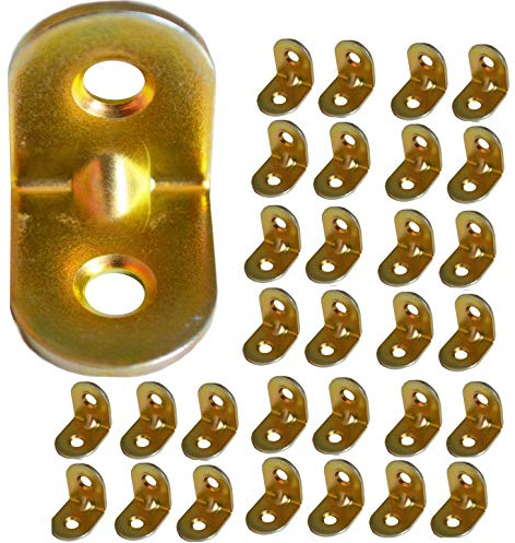 Höger vinkelfästen 90 graders hörnhängslen fästplattor, trävinkel, metallstålplåt galvaniserad 20 x 20 x 16 mm (0,79 x 0,63 tum) paket med 30 st