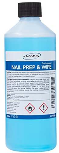 Lucemill Prep & Wipe Cleanser 500ml | Alcohol-Based Solution for Gel Nails & Acrylic Prep | Removes Sticky Layer After Curing