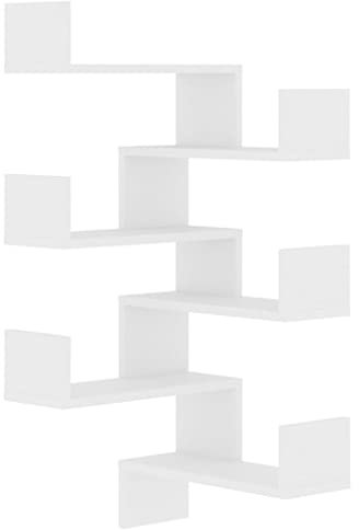 vidaXL 2X Wand Eckregal Bücherregal Wandregal Hängeregal Regal Küchenregal Schweberegal Dekoregal Wohnzimmer Weiß 40x40x50cm Holzwerkstoff