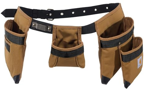 Carhartt Padded Tool Belt, Rugged Tool Belt with Tool & Fastener Storage Pockets, 7 Pockets, Carhartt Brown