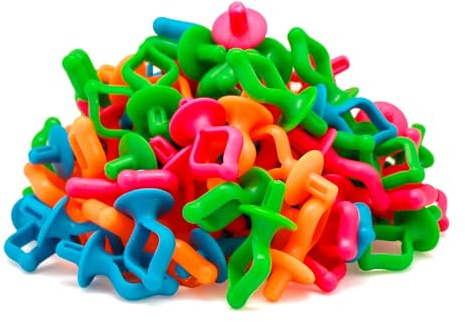 FQTANJU 100 Pieces Bobbin Holder, Thread Spool Savers Clips Holders- Stack Bobbins on Top of Thread Spools for Type A& L and M Bobbins for Embroidery, Quilting & Sewing (4 Colors)