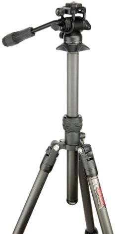 3 Legged Thing Billy Video – Carbon Fibre Travel Tripod Kit with Video Head – Lightweight, Compact Tripod in Darkness (Matte Black) for Filmmakers & Creators