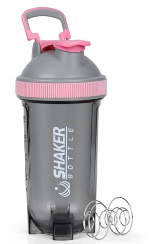 XTKS Bouteille Shaker 500ml- Shaker à Protéines avec Boule Mélangeuse, Idéal pour Compléments Alimentaires et Sportifs, shaker proteine Design Anti-Fuites et Portable (Rose)