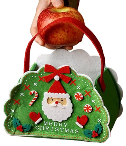 Bolsas de Navidad de Fieltro Bolsa de Caramelos Reutilizable con Cordón y | Saco de Papá Noel Para Regalos de , Recuerdos Festivos, Rellenos de Calcetines y , Adorable