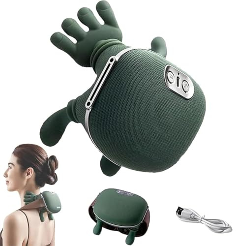 Neck and Shoulder Massager with Heat, 4D Shiatsu Massage Machine 3 Modes Wireless Rechargeable, 2 Heating Levels, Electric Back Neck Massager for Pain Relief, Gifts for Dad Mom (A)