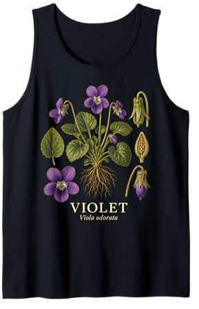 Violet Viola Odorata Purple Flower Botanical Plant Study Tank Top